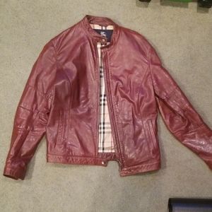 Spring sale Cognac calf leather Burberry moto